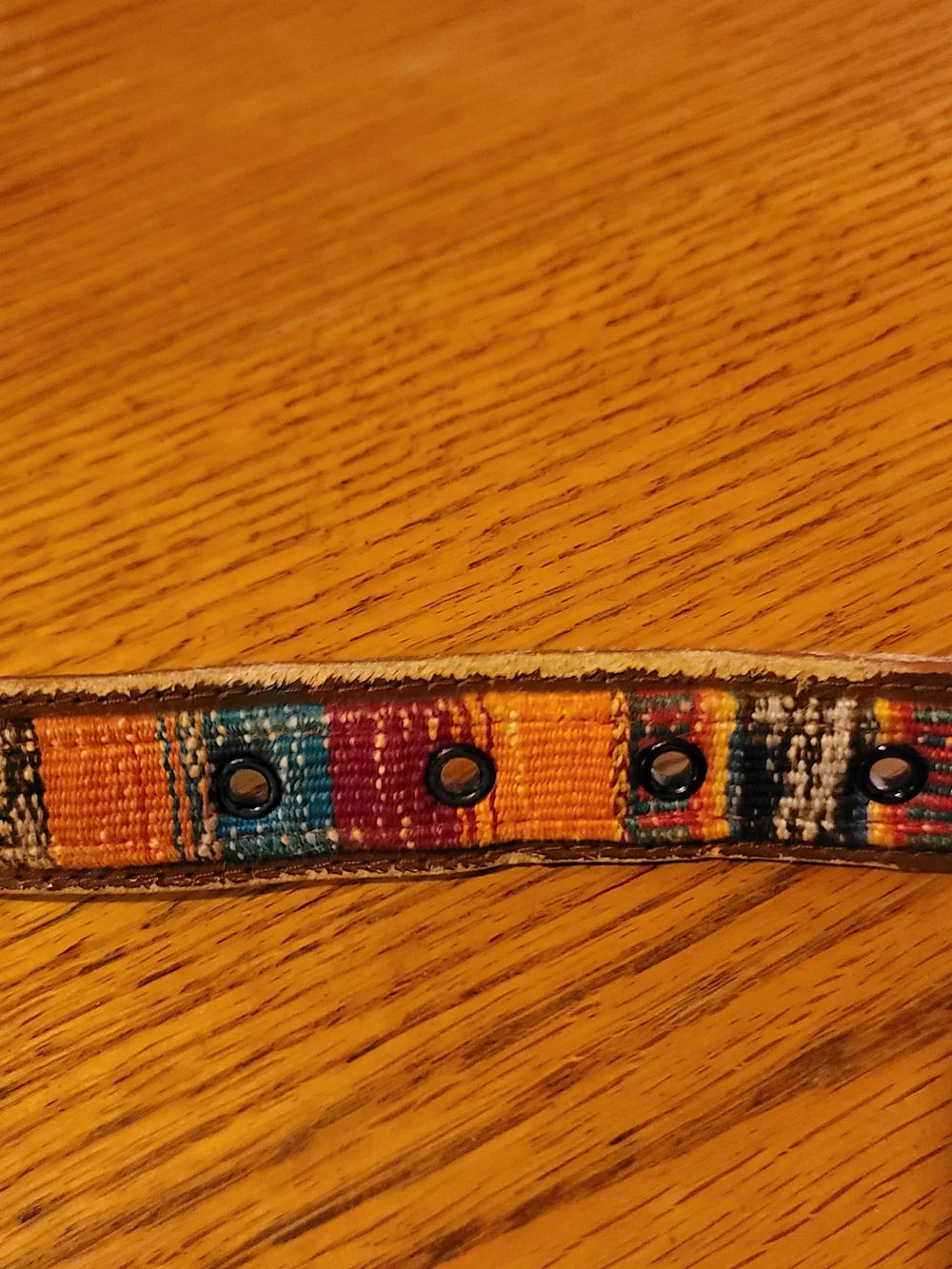 Multicolor Woven Women’s Belt with Silver-Tone Western Buckle